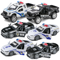 儿童警车玩具仿真小汽车模型男孩合金警察车110玩具车生日