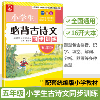 小学生古诗词必背五年级 文言文阅读阶梯强化同步拓展训练 小学语文练习题古诗文阅读理解专项书教辅辅导5年级小古文基础知识大