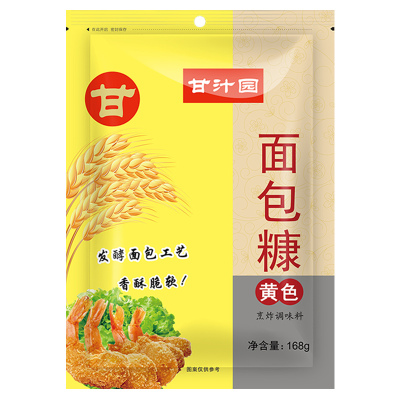 甘汁园面包糠黄糠 家用油炸香酥面包糠屑小包装袋装炸鸡翅南瓜饼烘焙厨房 黄色168g