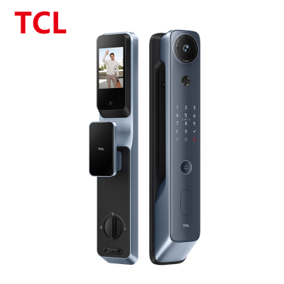 TCL-P10R 智能门锁 高清可视屏 双向视频通话 九种开锁方式 指纹锁 门锁 天际蓝 P10R