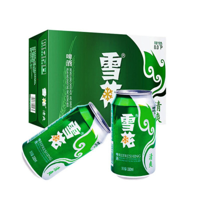 雪花清爽8度啤酒330ml*24听