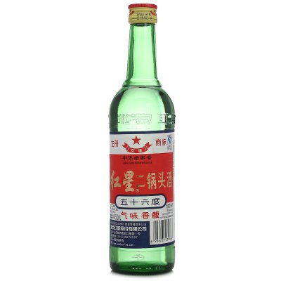 红星二锅头酒 56度 大二 500ml 单瓶装纯粮清香型高度白酒(新老包装随机发货)