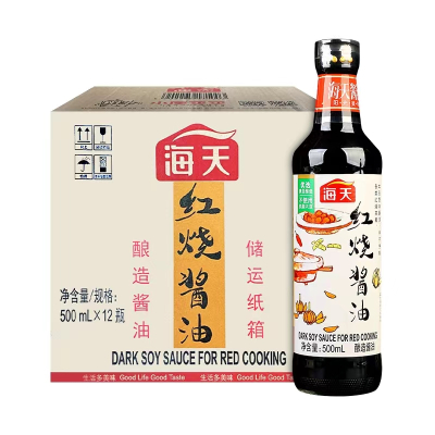 海天红烧酱油500ml*12瓶