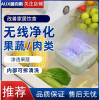 奥克斯(AUX)水果蔬菜肉类清洗机食材净化器无线家用去残留 典雅白翡翠绿蔬果肉类分洗套装