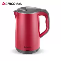 志高(CHIGO)电热烧水壶家用大容量保温煮水壶茶吧机1.8自动断电_酒红色