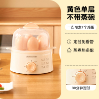 志高(CHIGO)多功能煮蛋器自动断电小型1人蒸蛋家用蒸鸡蛋机宿舍早餐_加深可煎蛋煮面-黄色双层