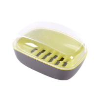 [颜色随机]香皂盒 肥皂盒子双层沥水皂盘带盖
