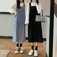 套装2021年新款女韩版设计感小众衬衫宽松百搭背心吊带减龄连衣裙