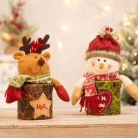 圣诞节创意苹果盒包装盒平安夜苹果袋卡通儿童礼物盒糖果袋装饰品