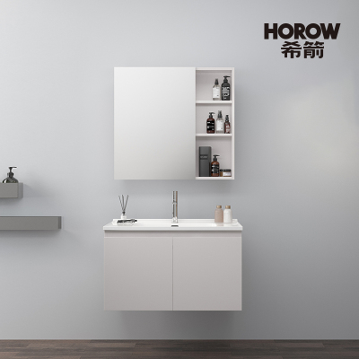 希箭(HOROW)1212系列80cm普通镜陶瓷盆浴室柜O2O(不含安装)