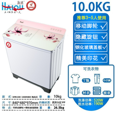 海鸥半自动双缸洗衣机XPB100-1008SBD海尚花(特价机)