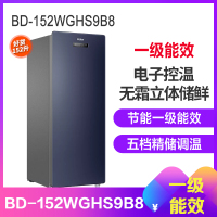 BD-152WGHS9B8海尔(Haier)152升冰柜家用商用立式冷冻柜一级能效无霜电子控温母乳冷柜可冷藏冷冻转换