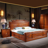 玉杰居 床实木床菠萝格木明清古典兰亭序大床1.8米双人床仿古卧室家具