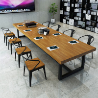 大板桌 实木办公桌家用电脑桌椅组合小型原木家具书桌简约现代会议桌长桌