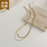 Chunmi钛钢蛇骨链项链女轻奢小众设计感双层叠戴锁骨链2022年新款