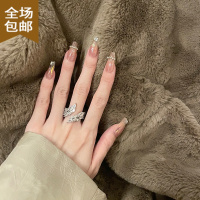 ChunmiFRIDAY JEWELRY定制个性百搭气质复古镶钻女式食指可调节开口戒指