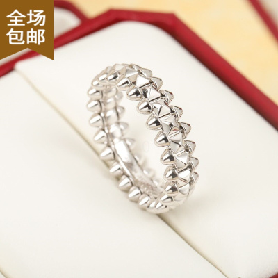 Chunmi玫瑰金子弹头铆钉戒指 欧美高级感女时尚转动个性情侣对戒礼物