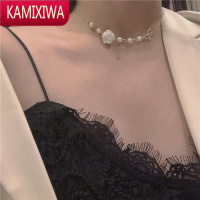 KAMIXIWA复古超仙玫瑰花项链~春季新款ins小众蝴蝶珍珠锁骨链choker女颈链