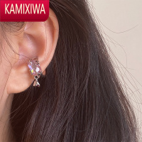 KAMIXIWA卖耳环的老大爷新款粉色锆石耳骨夹可当尾戒ins个性小众设计饰品耳饰