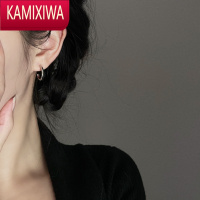 KAMIXIWA「银色微尘」中性风银色圈圈蚊香盘耳夹无耳洞女男素圈耳环夏天耳饰