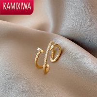 KAMIXIWA日式轻奢个性食指钉子戒指女ins潮时尚精致高级感开口指环网红