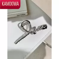 KAMIXIWA玫瑰花抓夹 法式立体玫瑰花形状鲨鱼夹气质小众抓夹后脑勺发饰