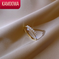 KAMIXIWA高级感珍珠戒指时尚个性小众设计潮简约冷淡风开口指环网红食指戒