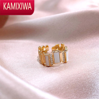 KAMIXIWA法式优雅戒指女ins小众设计轻奢高级感开口食指指环复古莫兰迪色