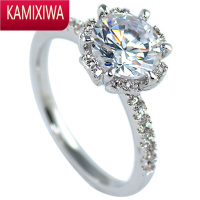 KAMIXIWA结婚求婚仿莫桑石对戒假钻戒奢华雪花锆石装饰道具戒指女小众设计