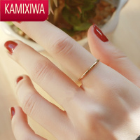 KAMIXIWA极细素圈百搭不掉色钛钢锆石戒指女轻奢精致小众个性食指尾戒