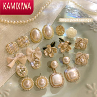 KAMIXIWA高级感轻奢珍珠耳环女法式复古巴洛克气质耳钉女小众设计感耳饰