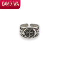 KAMIXIWA骷髅戒指男开口可调节ins潮人个性镀银指环女