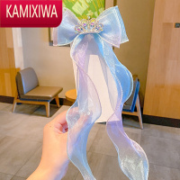 KAMIXIWA公主超仙皇冠蝴蝶结头饰彩虹渐变色后脑勺发卡发饰儿童女宝宝编发