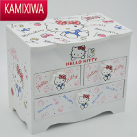 KAMIXIWA欧式生日礼物hello kitty带镜化妆盒 饰品首饰收纳盒