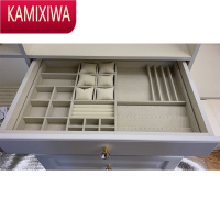 KAMIXIWA珠宝首饰收纳盒定制展示柜台道具用抽屉饰品绒布衣帽间托盘定做