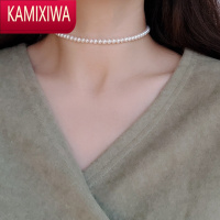 KAMIXIWACECILIA经典赫本款小粒珍珠14k包金项链锁骨链气质chocker女
