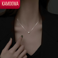 KAMIXIWA单颗珍珠吊坠项链时尚款女小众银2022年新款锁骨颈链高级感轻奢