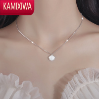 KAMIXIWA白贝母项链耳环套装2022年新款轻奢小众设计感锁骨链简约颈链礼物