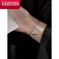 KAMIXIWA铃铛手链女七夕礼物双层通体银小众设计感高级手镯百搭精致