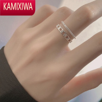 KAMIXIWA银戒指女小众设计活口可调节高级感冷淡风ins食指中指戒轻奢