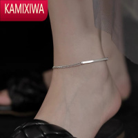 KAMIXIWA银光面脚链女简约气质高级感小众设计冷淡风ins脚踝足链女2022