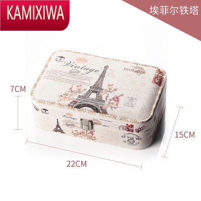 KAMIXIWA欧式皮革首饰收纳盒用耳环耳钉戒指手表手饰品整理盒大容量防尘