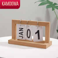 KAMIXIWA北欧ins创意简约现代卧室木质日历台历办公桌面装饰品小摆件摆设