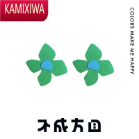 KAMIXIWA设计2022年新款花朵耳钉小众设计感耳环独特橘色耳夹