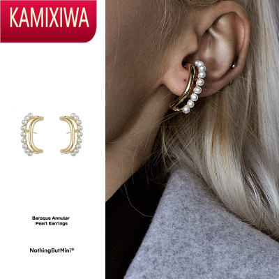 KAMIXIWADare买手店 了不起女孩巴洛克圆环珍珠耳环气质耳饰