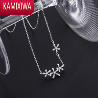 KAMIXIWA999银项链女2022年新款轻奢小众设计感高级花朵锁骨链生日礼物