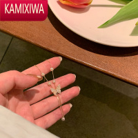KAMIXIWA甜美蝴蝶抽拉珍珠项链女轻奢高级设计感小众颈链锁骨链2022年新款