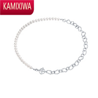 KAMIXIWA徐璐景甜珍珠项链女小众设计钛钢拼接锁骨链高级感