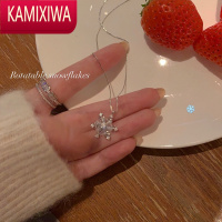 KAMIXIWA铂金项链轻奢小众高级设计感2022年新款女精致旋转雪花吊坠锁骨链