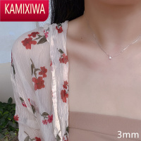 KAMIXIWA2022年新款银项链女生礼物夏季轻奢小众莫桑石简约单钻锁骨链